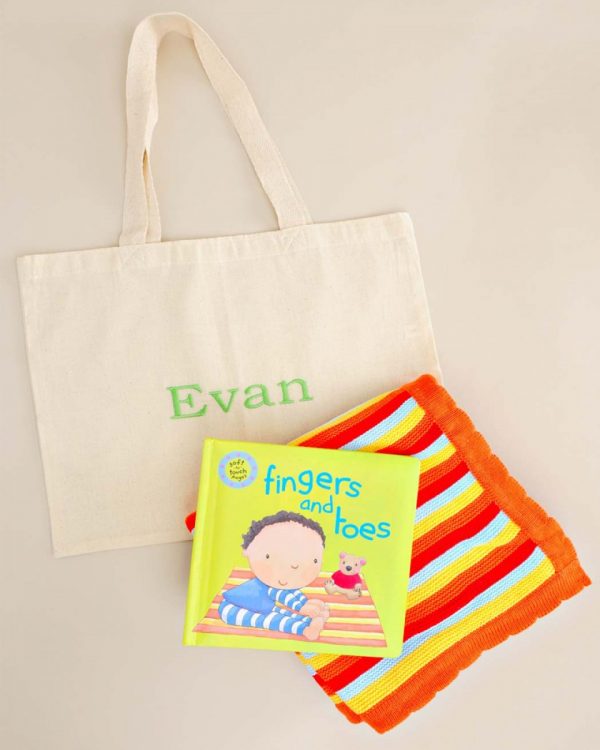 Fingers and Toes Book and Blanket Gift Tote - One Small Child