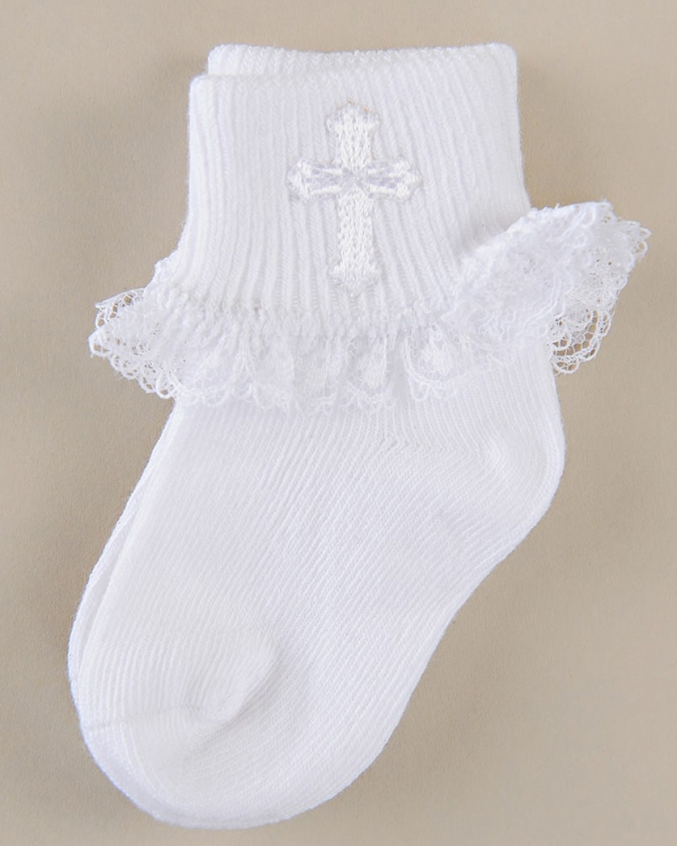Girls' Cross Ruffled Socks - One Small Child