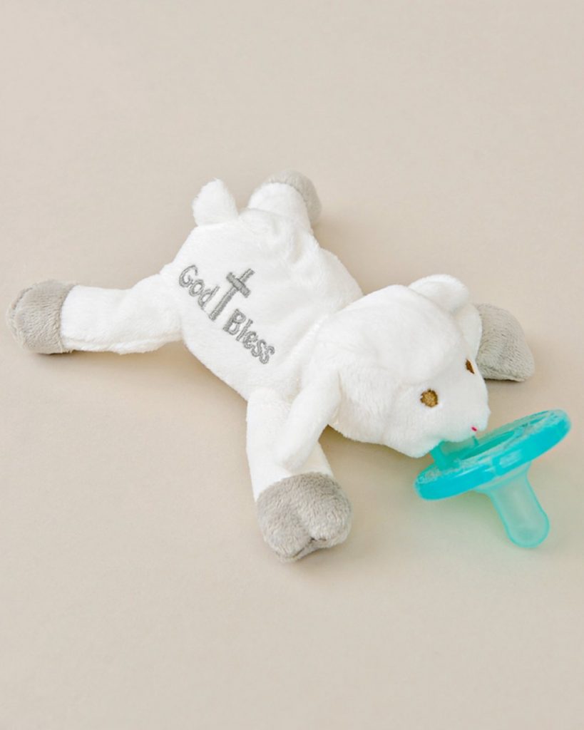 God Bless' Lamb Plush Pacifier - One Small Child