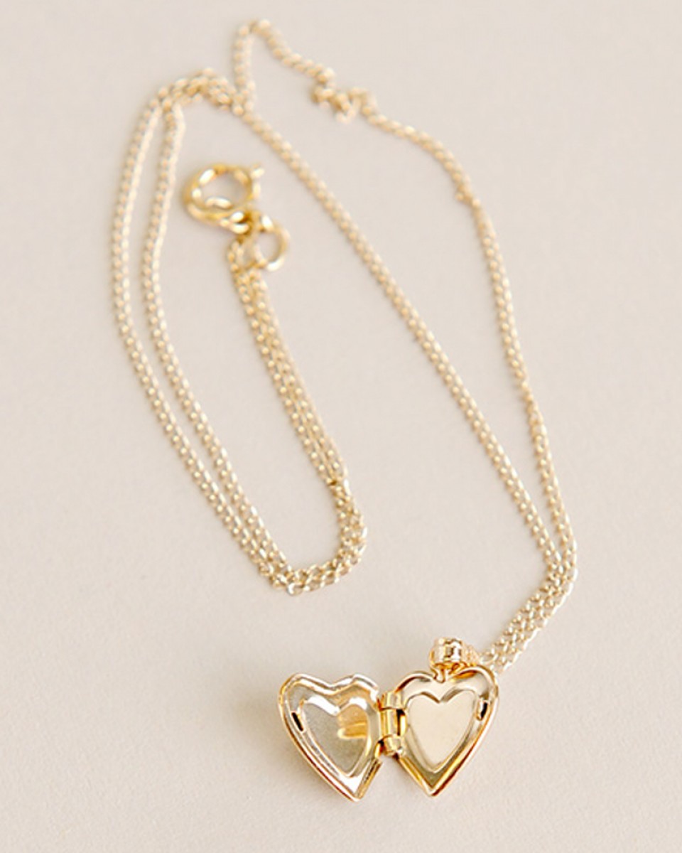 Gold Heart Diamond Locket - One Small Child
