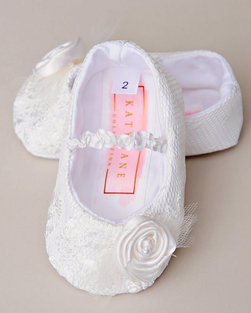 Memory Lace Christening Slippers - One Small Child