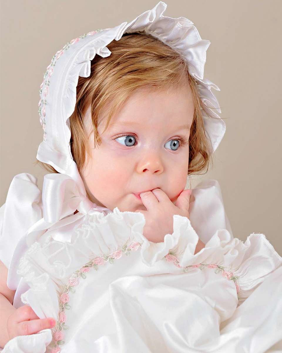 Jessa Silk Ruffle Christening Blanket - One Small Child