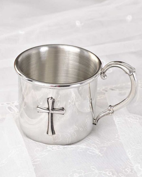 Pewter Cross Baby Cup - One Small Child