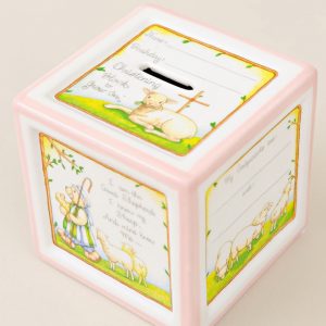 Pink Christening Gift Bank - One Small Child