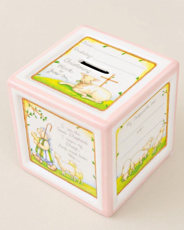 Pink Christening Gift Bank - One Small Child