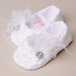 Preslee Silk and Lace Christening Slippers - One Small Child