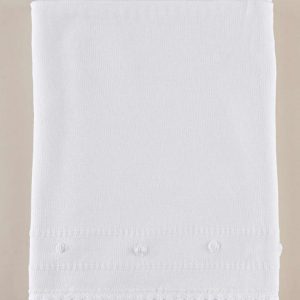 Rose Border Knit Christening Blanket - One Small Child