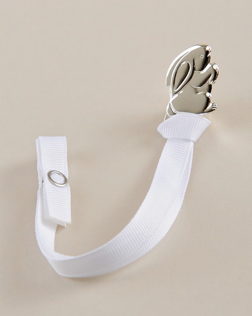 Silver Bunny Pacifier Clip - One Small Child