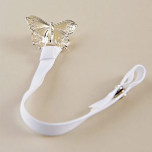 Silver Butterfly Pacifier Clip - One Small Child