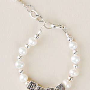 Silver & Pearl Name Bracelet - One Small Child