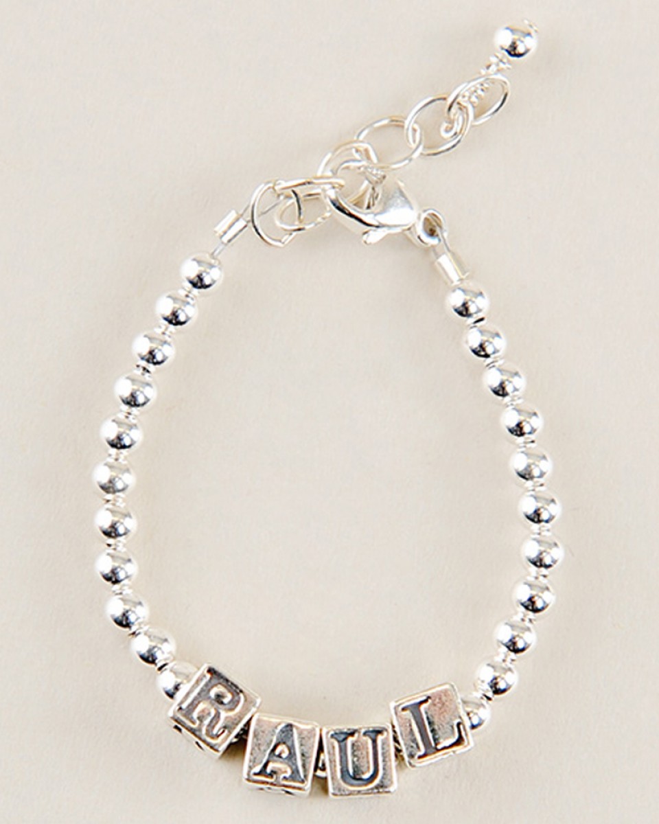Simple Silver Name Bracelet - One Small Child