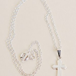 Sterling Cross Baby Necklace - One Small Child