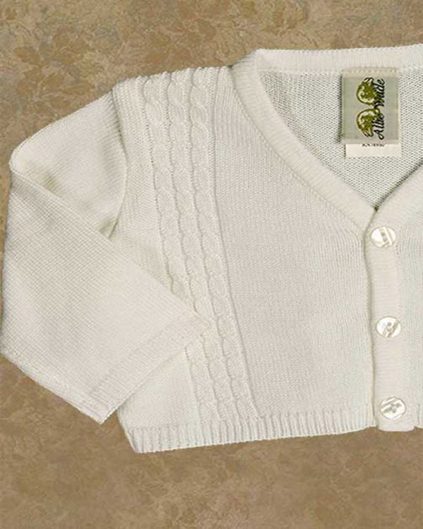 Trevor White Baby Sweater - One Small Child