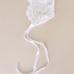 White Embroidered Lace Bonnet - One Small Child