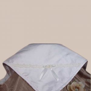 Silk Dupioni Blanket with Venise Trim and Bow - One Small Child