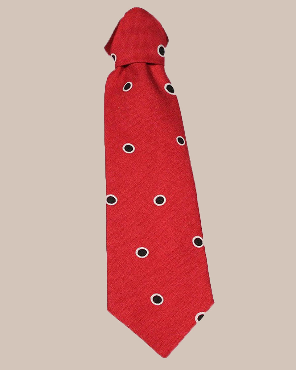 Boys 8" Cotton Special Occasion Ties   Red with Black and White Dots - One Small Child
