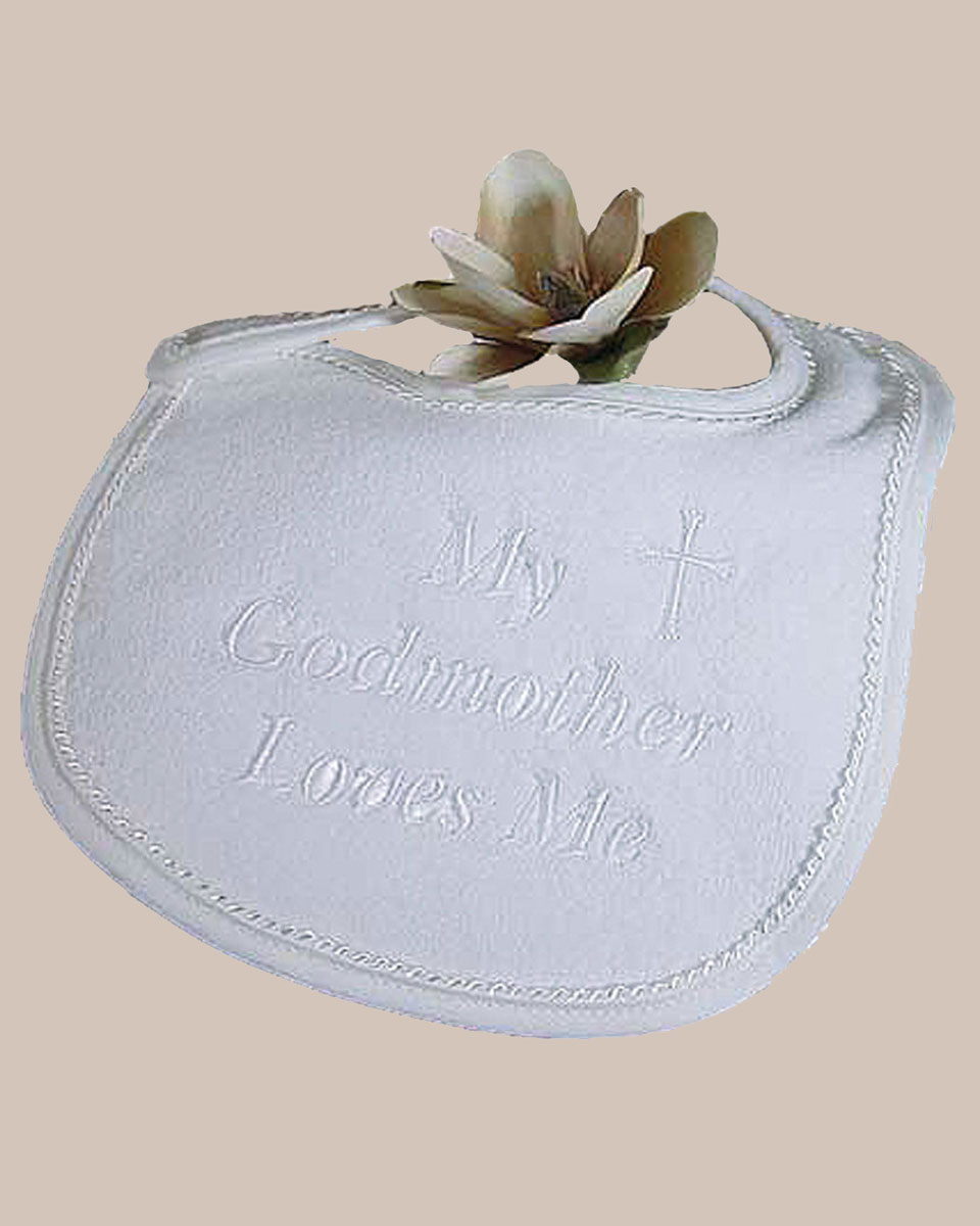 Terry Velour "My Godmother Loves Me" Bib - One Small Child