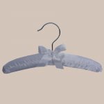 10" White Satin Hanger with Metal Hook - One Small Child