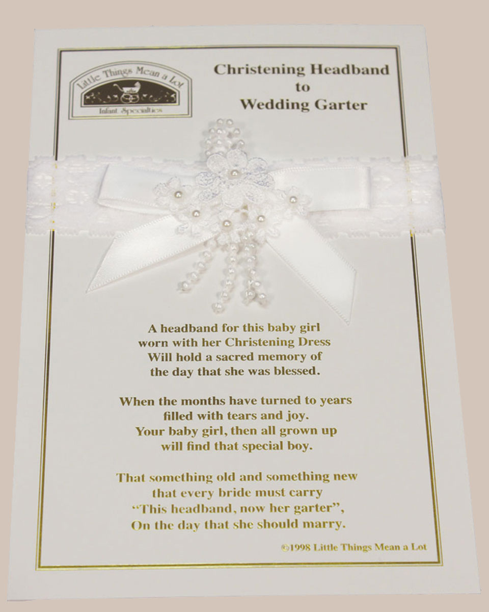 Christening Headband to Wedding Garter   AHEAD1 - One Small Child