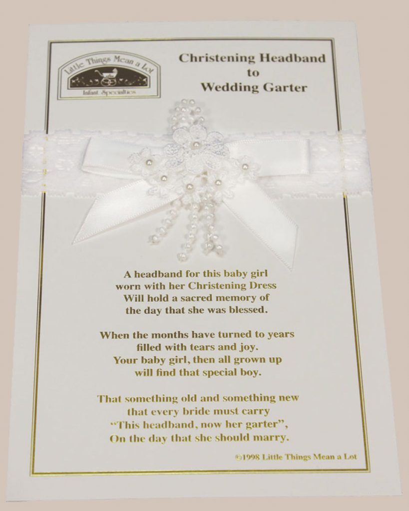 Christening Headband to Wedding Garter - One Small Child
