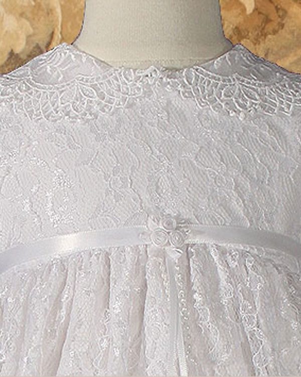 Girls 29" Layered All Over Lace Christening Special Occasion Gown - One Small Child