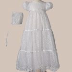 Girls 29" Layered All Over Lace Christening Special Occasion Gown - One Small Child