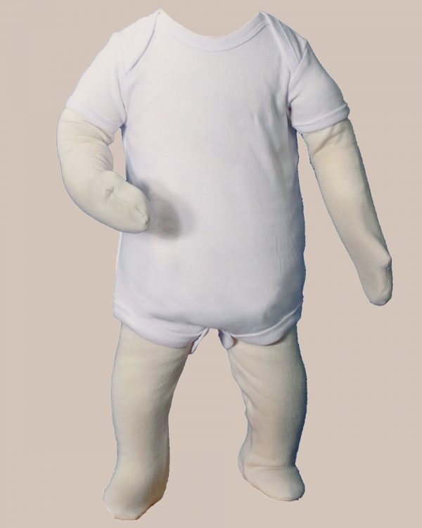 Unisex Cotton Knit Christening Onesie Coverall - One Small Child