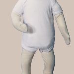 Unisex Cotton Knit Christening Onesie Coverall with Embroidered Cross - One Small Child