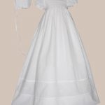 Girls 34" Cotton Dress Christening Gown Baptism Gown with Hand Embroidery - One Small Child