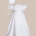 Girls 24" Cotton Dress Christening Gown Baptism Gown with Lace and Ribbon - One Small Child