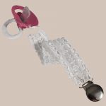 Unisex Universal Elegant and Fancy Pacifier Clip - Floral Lace - One Small Child