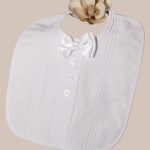 Christening Bib with Bow Tie and Pintucking - One Small Child