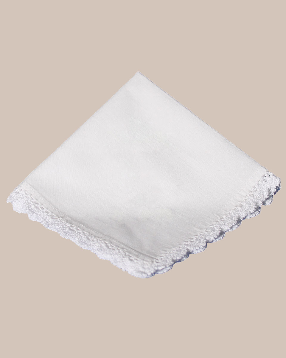 Cotton Christening Hankie Handkerchief Heirloom - One Small Child