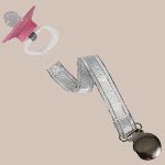 Unisex Universal Elegant and Fancy Pacifier Clip - White/Silver - One Small Child
