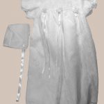 Girls' White All Over Lace Christening Gown with Bonnet - One Small Child