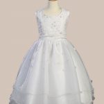 Embroidered Organza Dress with Pearled Bodice and Organza Skirt - One Small Child