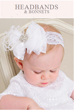 Christening Bonnets and Headbands - One Small Child