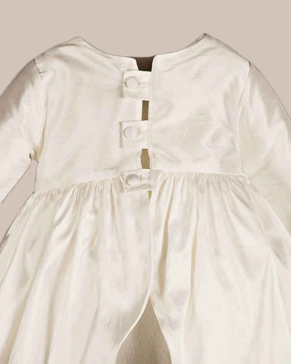 Clancey Boys Silk Special Occasion Christening Long Coat - One Small Child