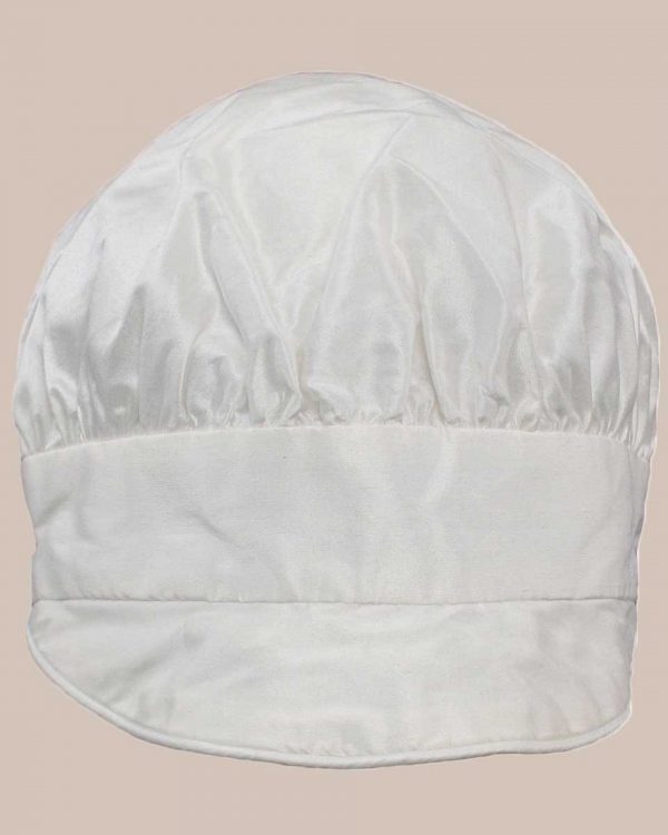 Boys Simple Silk Christening Baptism Captain Style Hat with Brim - One Small Child