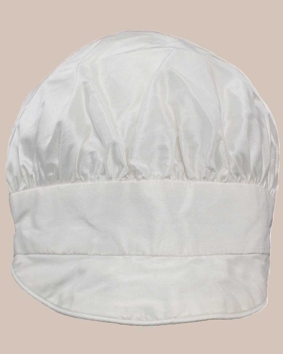 Boys Simple Silk Christening Baptism Captain Style Hat with Brim - One Small Child