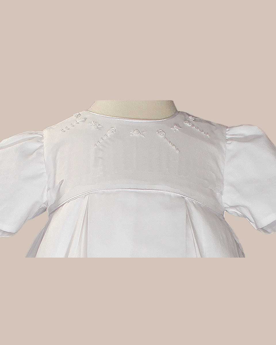 Girls 34? Pleated Heirloom Christening Gown with Bonnet and Slip - One Small Child