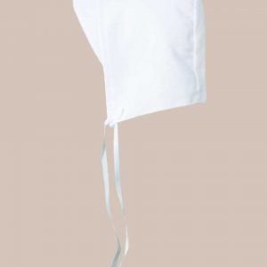Boys Simple White Poly Rayon Christening Baptism Hat with Brim - One Small Child