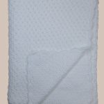 Hand Crochet White Cotton Shawl Blanket with Bubble Pattern - One Small Child