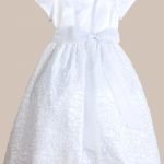 White Sequin & Mesh Communion Dress with Organza Top - One Small Child