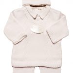 Boy’s White 3 Piece Long Sleeved Cotton Knit Sweater Outfit