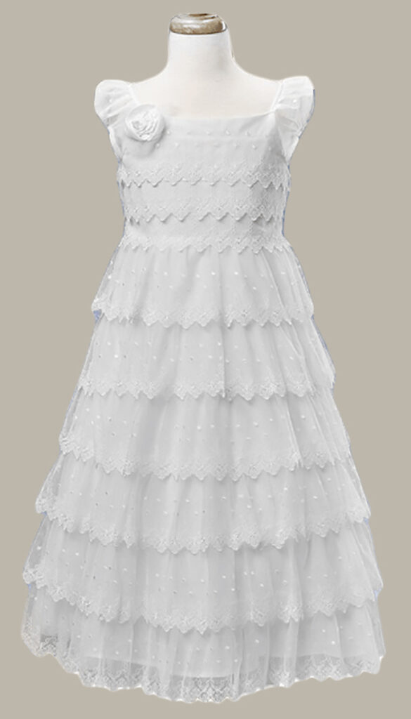 White elegance frosting dress - front