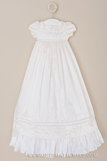 Jessa silk and white christening gown - One Small Child