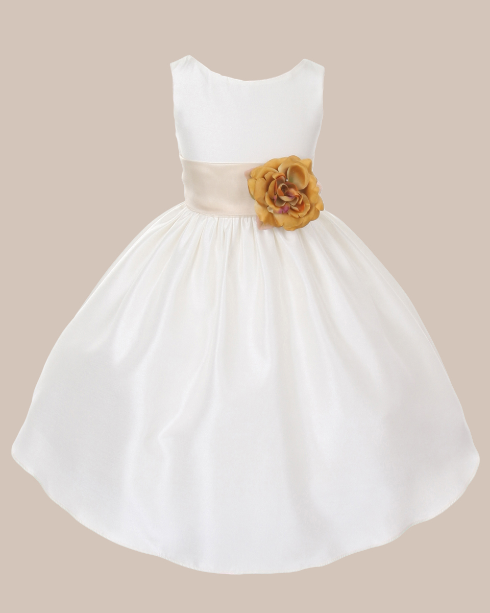 KD-204 Flower Girl Dress Ivory Champagne - One Small Child