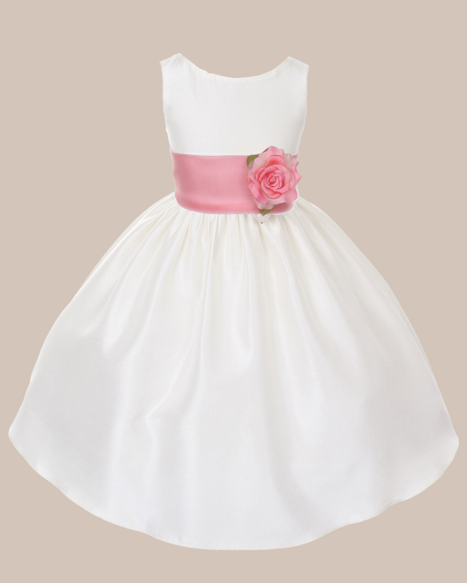 KD-204 Flower Girl Dress Ivory Coral - One Small Child