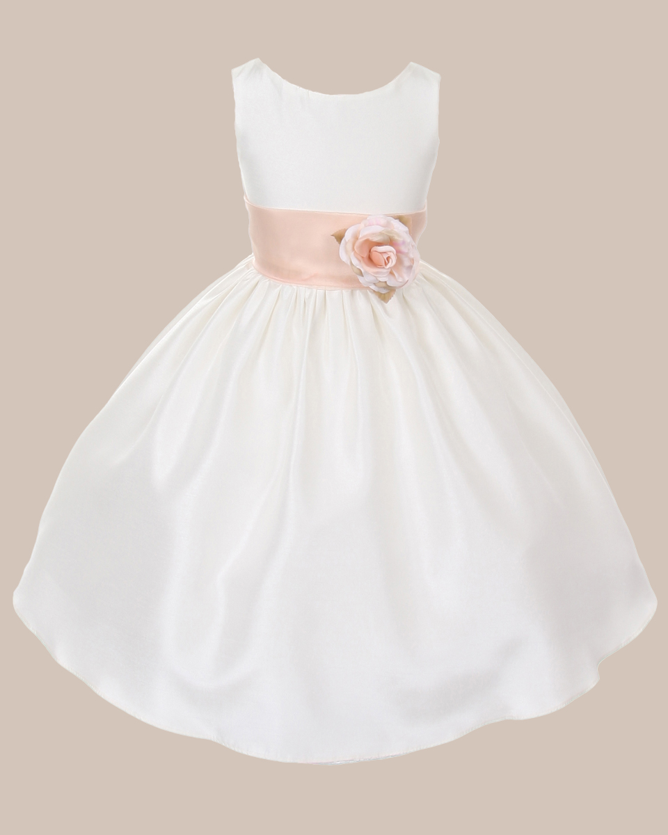 KD-204 Flower Girl Dress Ivory Pink - One Small Child